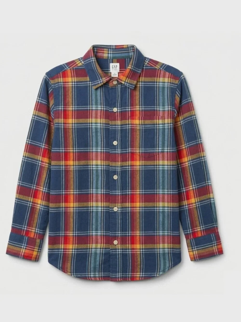 NEW GAP Kids Long Sleeve Button Up Down Collared Linen Blend Dress Top Shirt NWT